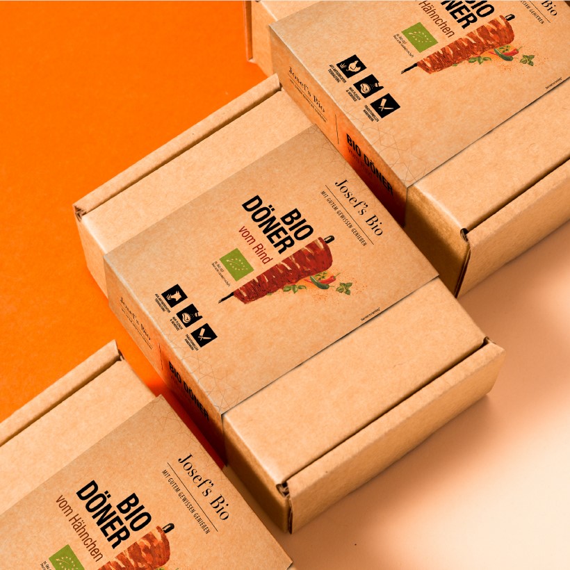 Packaging for organic beef and chicken döner