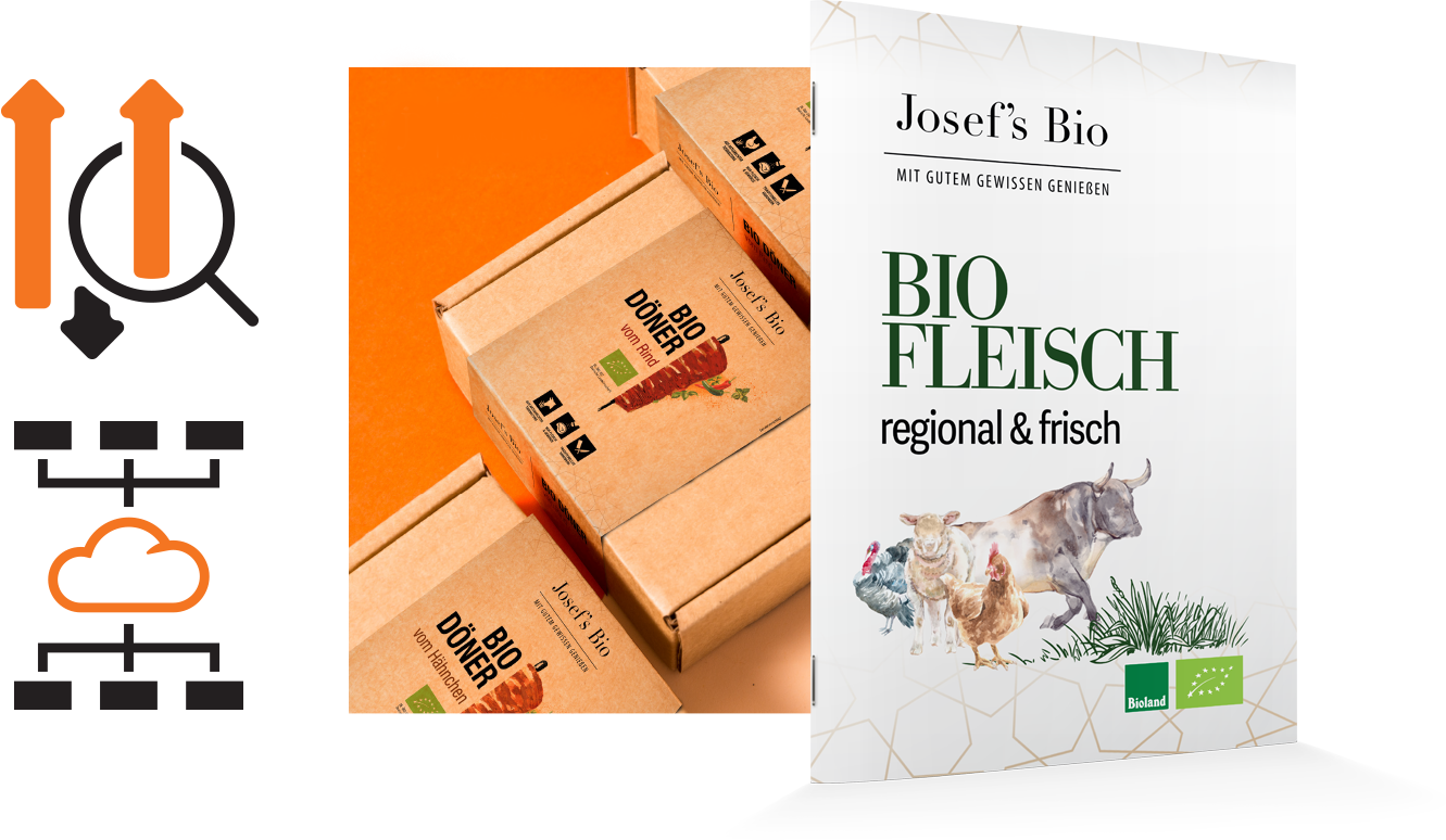 Icons, packaging and brochure for Josef's Bio