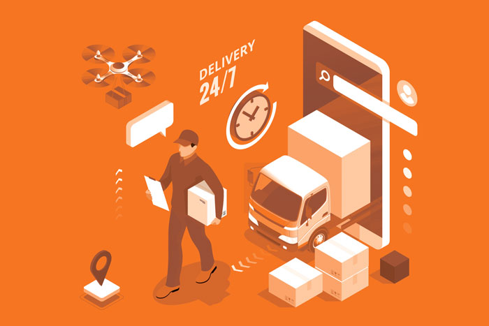 Illustration: Lieferung rund um die Uhr